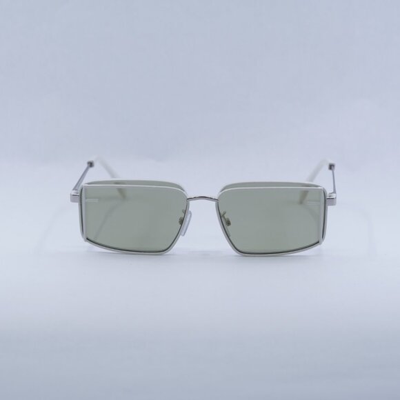 ?️ New Fendi FE40102U 25N Sunglasses - Ivory/Silver Frame, Light Green Lenses